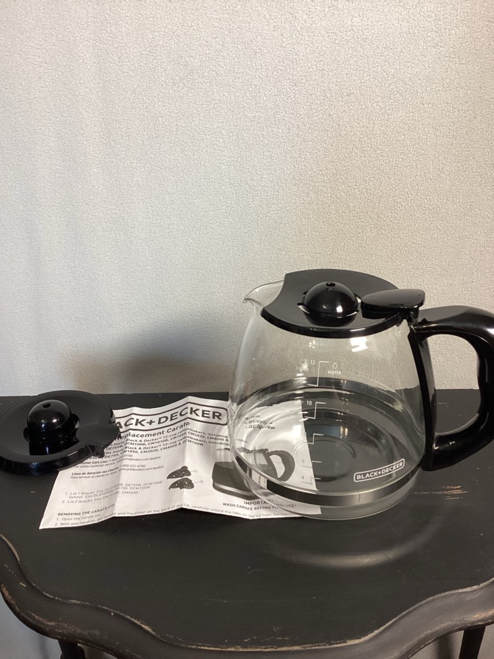 Black And Decker 12 Cup Replacement Glass Carafe Coffee Pot GC300B 2 lid styles